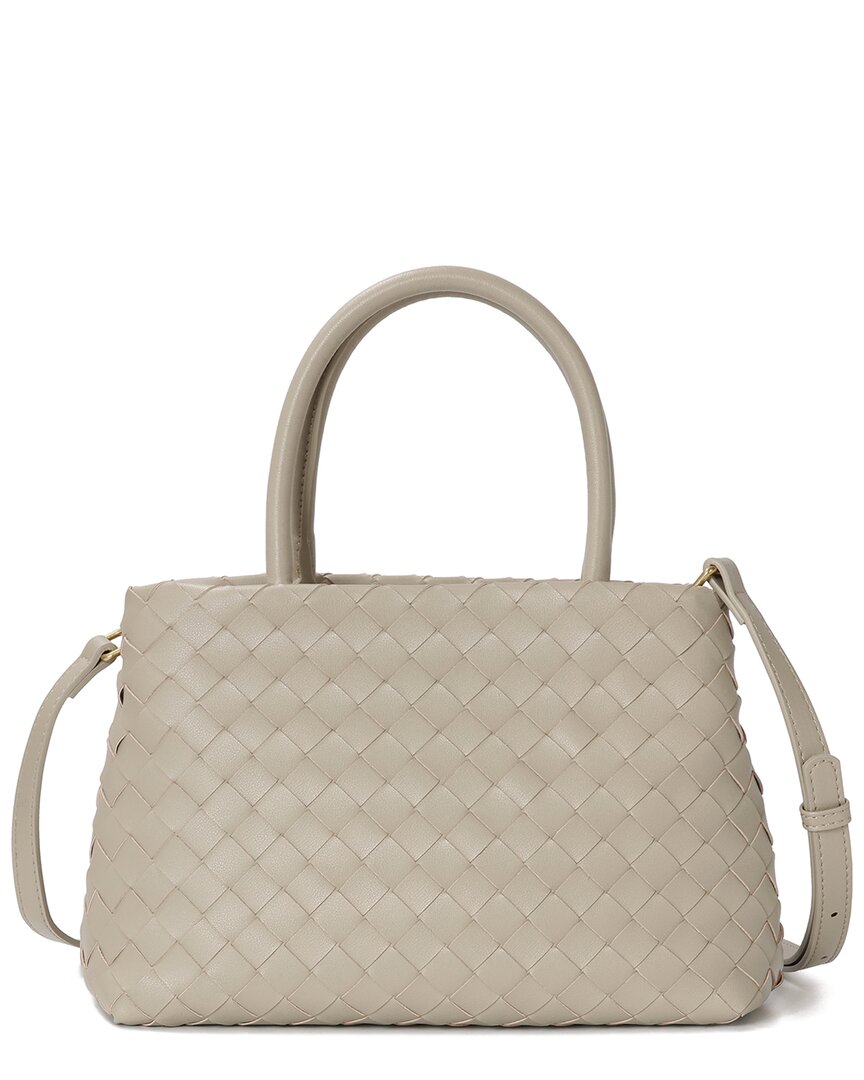 Tiffany & Fred Paris Hand-woven Top-handle Leather Bag In Brown