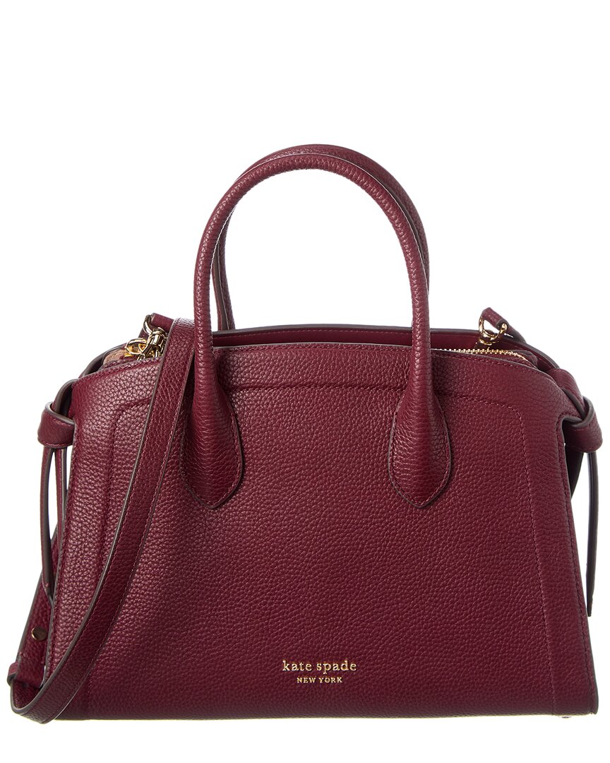Kate Spade New York Knott Pebbled Leather Medium Zip Top Satchel In Red