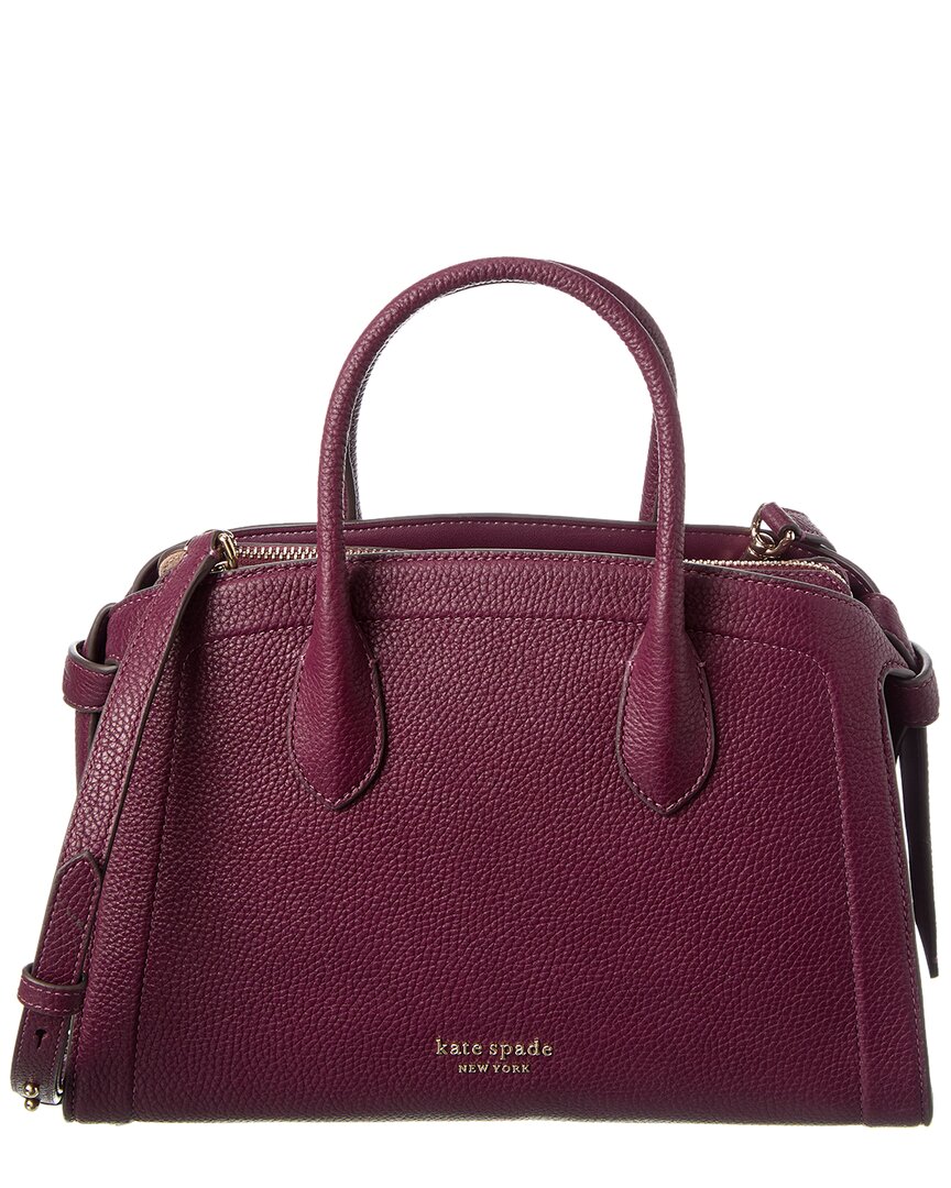 Kate Spade New York Knott Pebbled Leather Medium Zip Top Satchel In Red