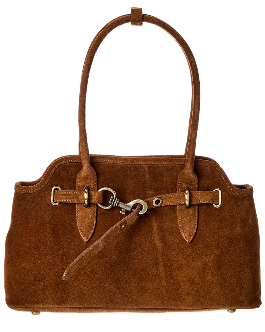 Persaman New York Heather16 Suede Shoulder Bag In Brown