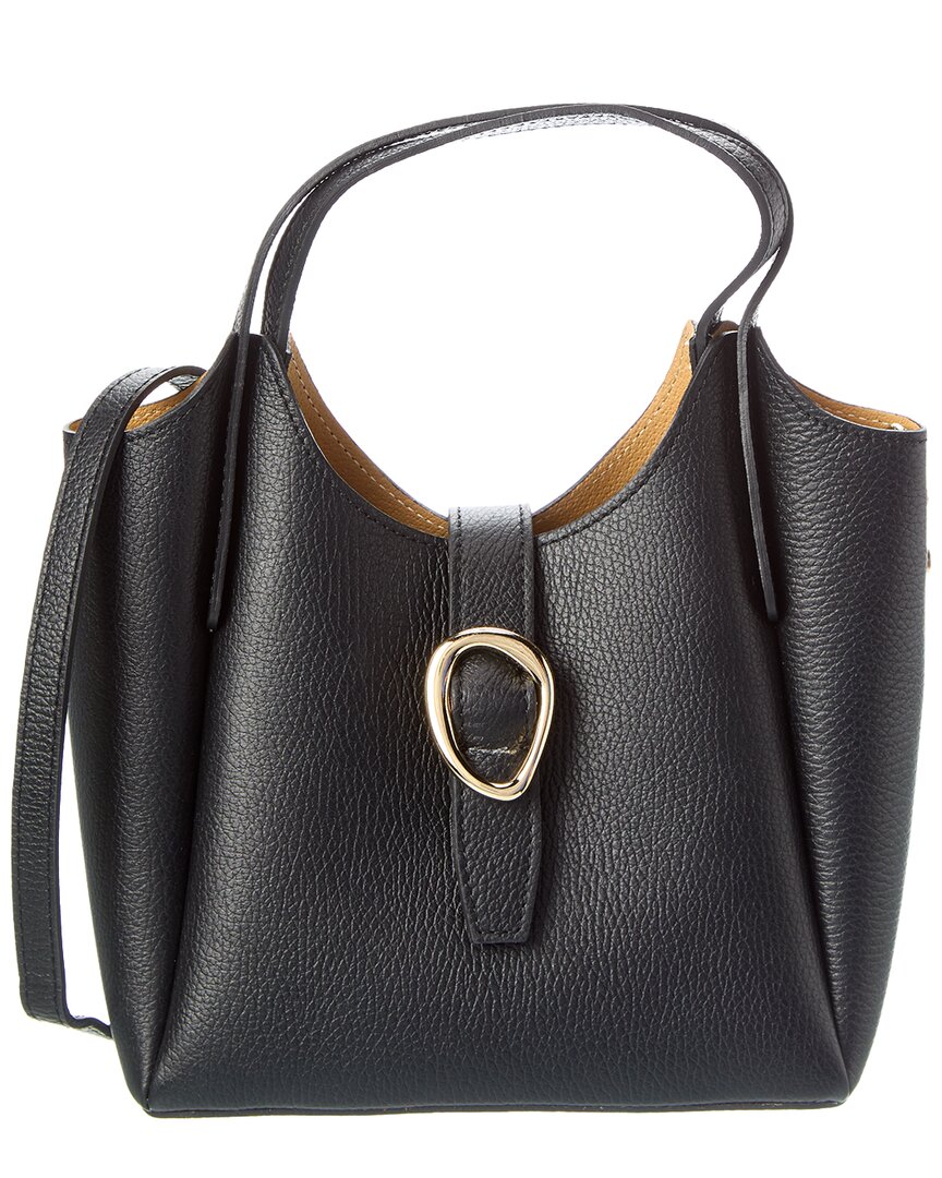 Persaman New York Luna16 Leather Shoulder Bag In Black