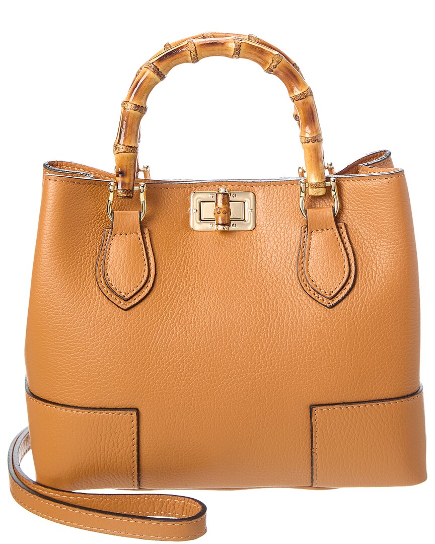 Persaman New York Sienna16 Bamboo Leather Tote In Brown