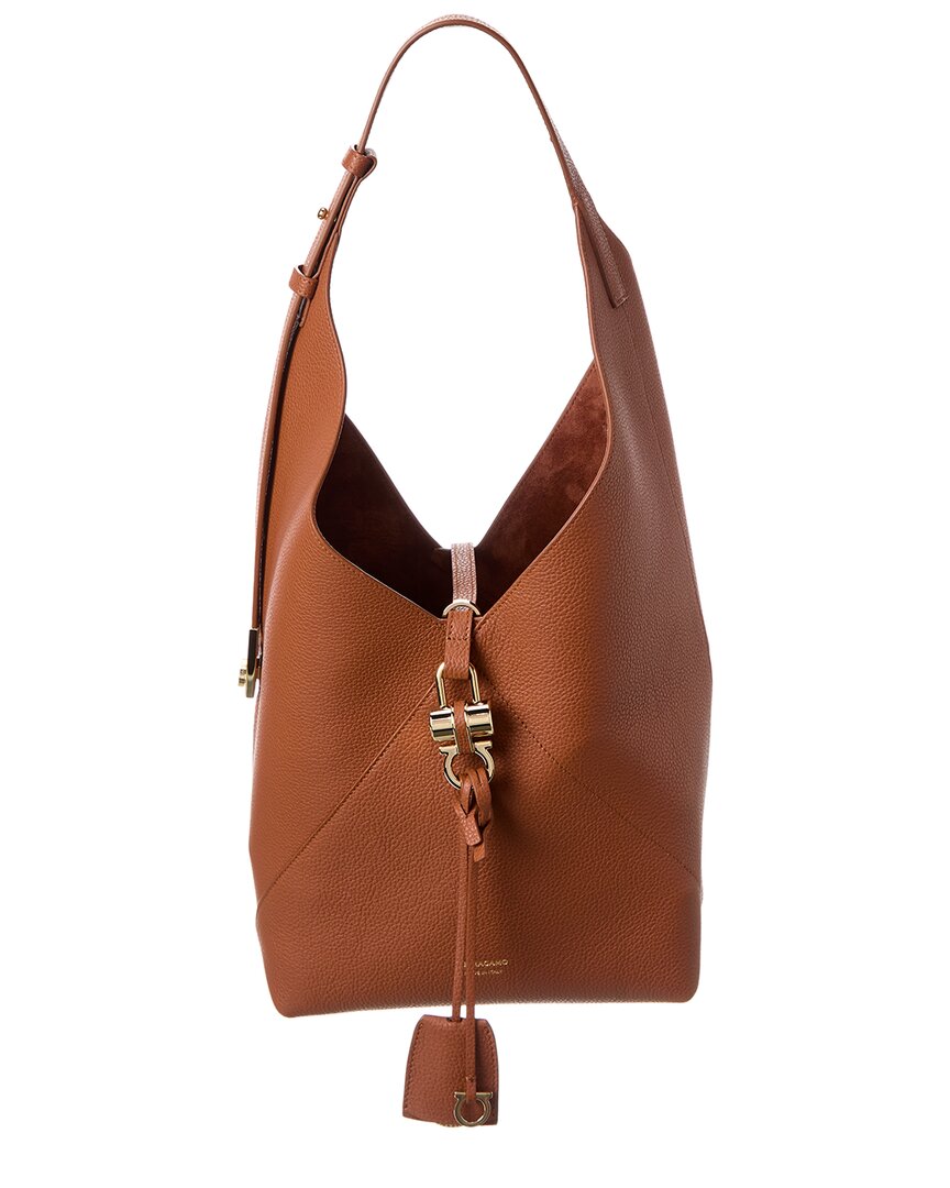 Ferragamo Salvatorer  Logo Leather Shoulder Bag
