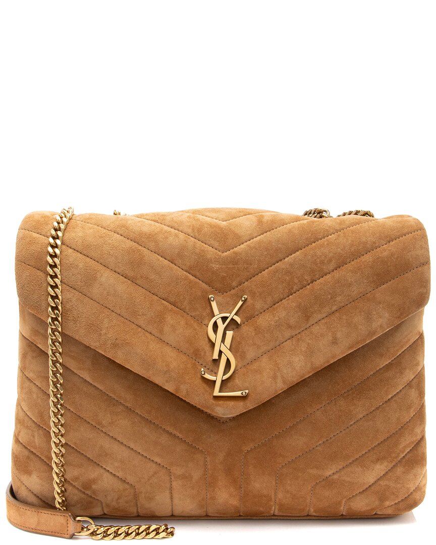 Saint Laurent Brown Leather & Suede Loulou Chain Medium Shoulder Bag (authentic Pre-loved)