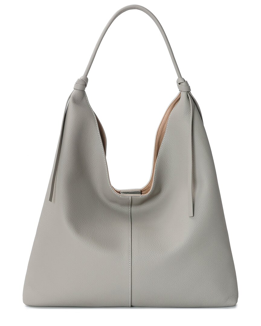 Tiffany & Fred Paris Full-grain Leather Tote In Gray