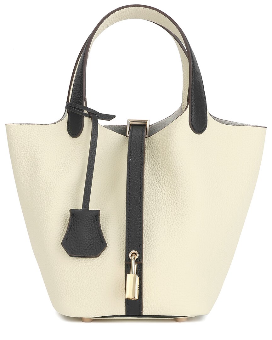 Tiffany & Fred Paris Leather Top Handle Satchel In White