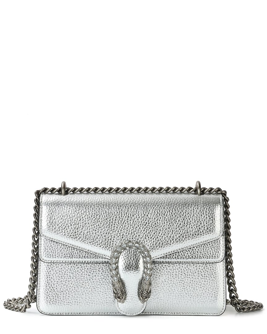 Tiffany & Fred Paris Pebbled Leather Crossbody In Silver