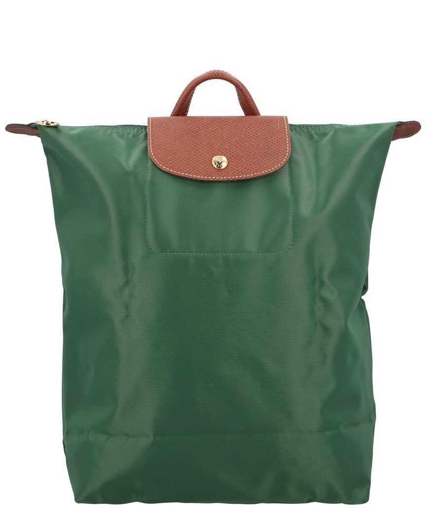 Longchamp Le Pliage Original Medium Canvas Backpack In Green