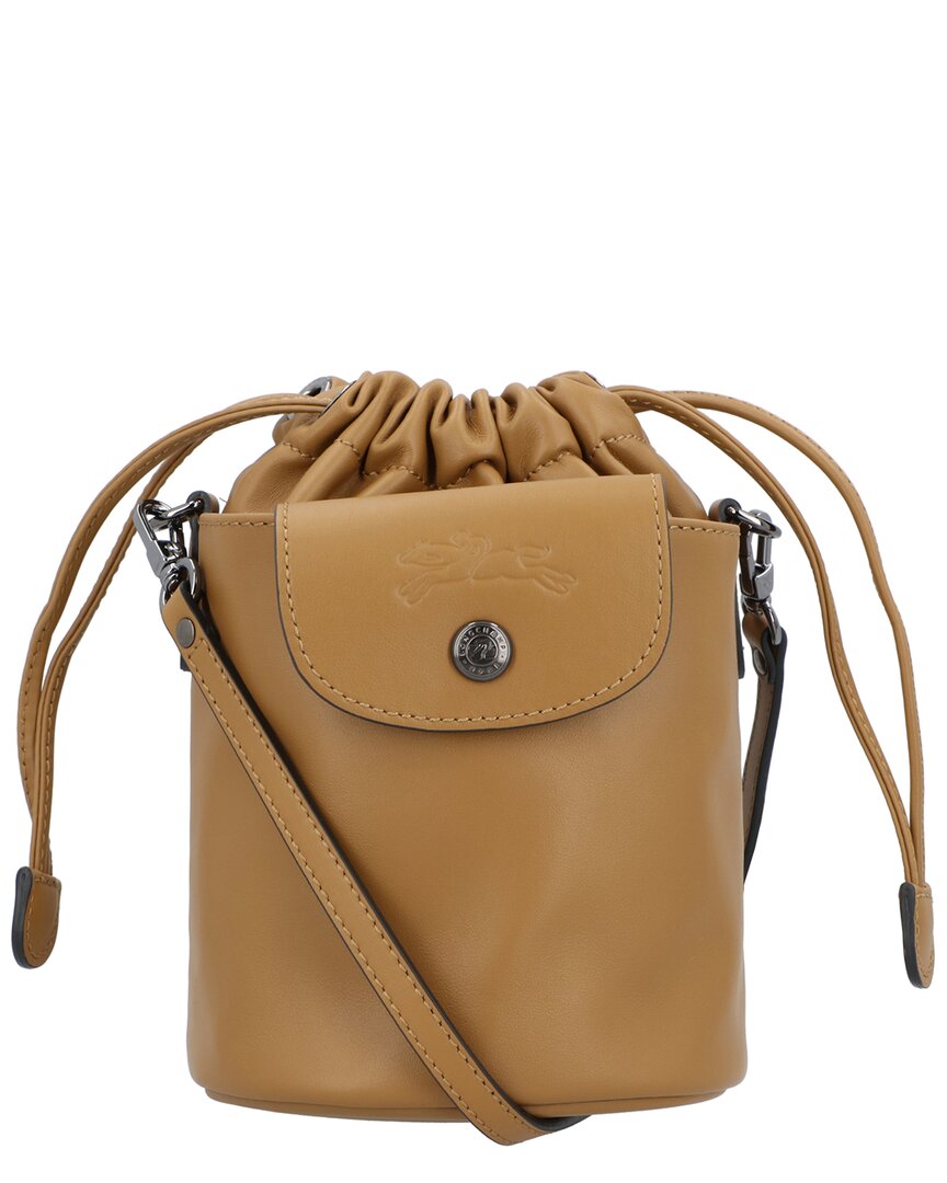 Longchamp Le Pliage Xtra Xs Leather Bucket Bag In Brown