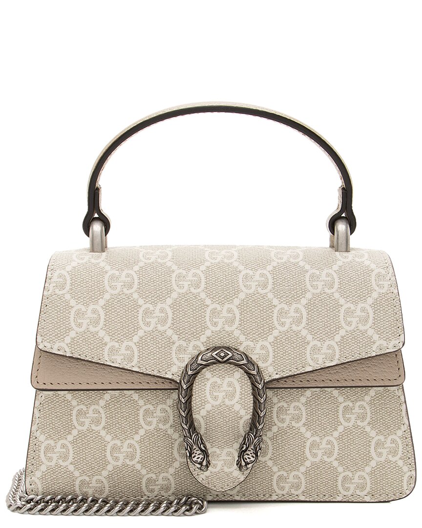Gucci Beige Coated Canvas Dionysus Super Mini Top Handle (authentic Pre-loved)