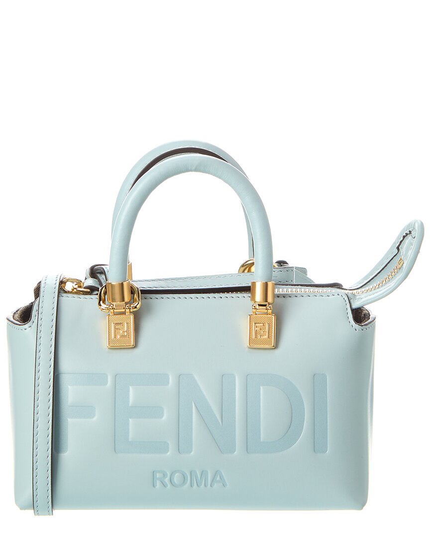Shop Fendi By The Way Mini Leather Shoulder Bag In Blue