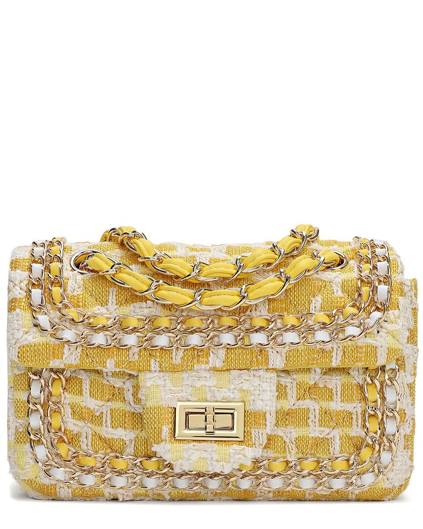 Tiffany & Fred Paris Tweed & Leather Shoulder Bag