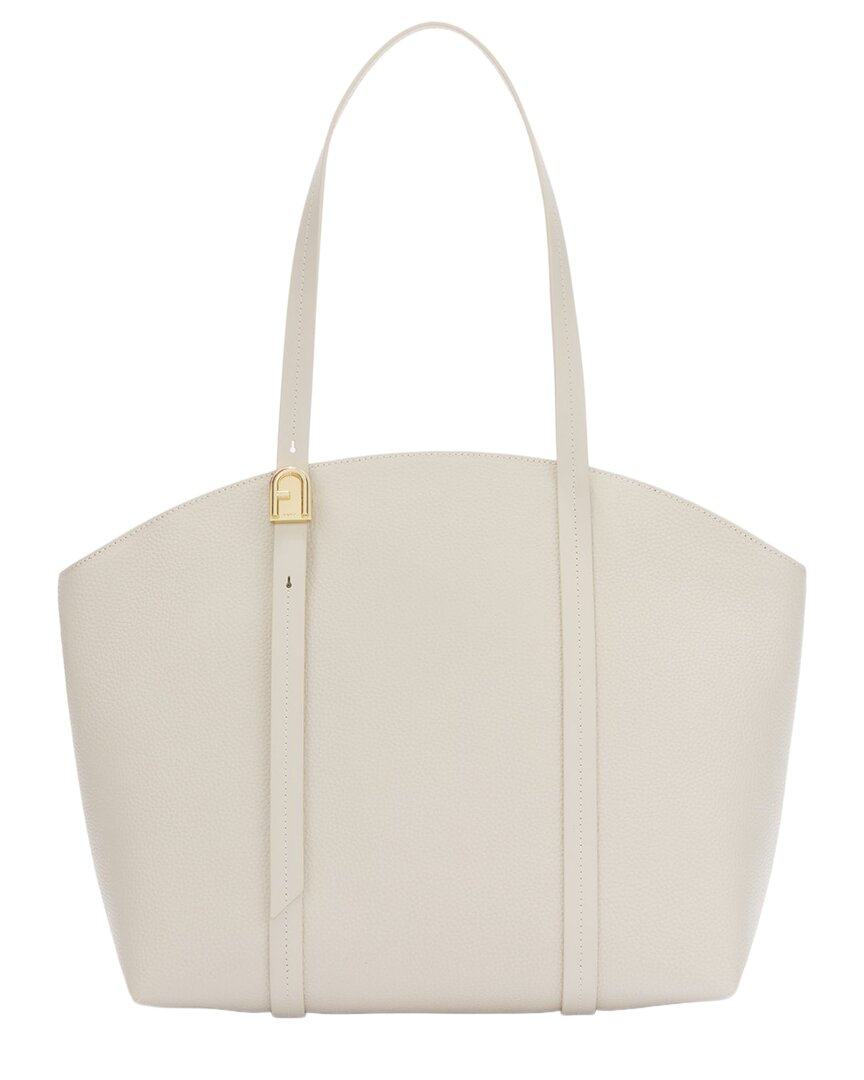 Furla Planeta Leather Tote In White