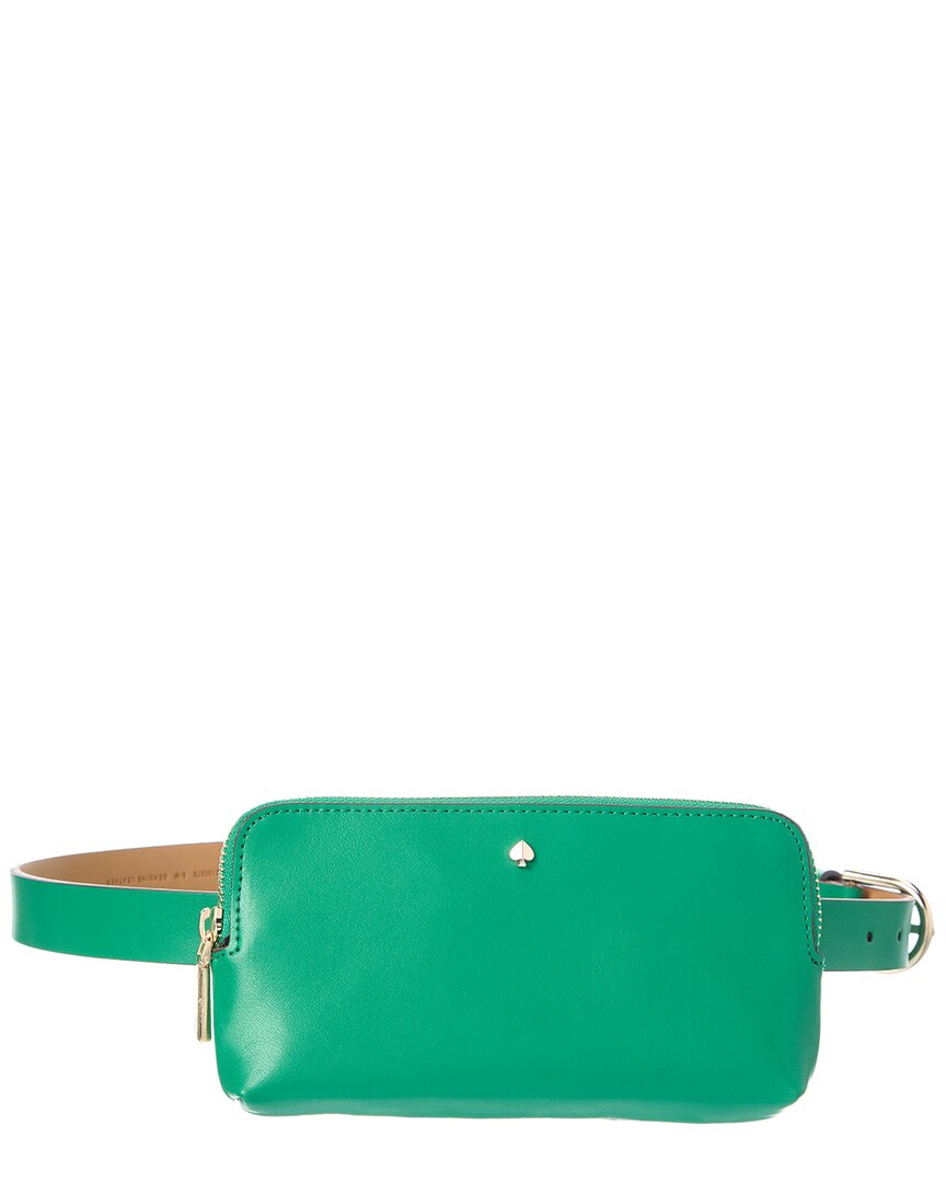 Kate Spade New York Zip Top Leather Belt Bag In Green