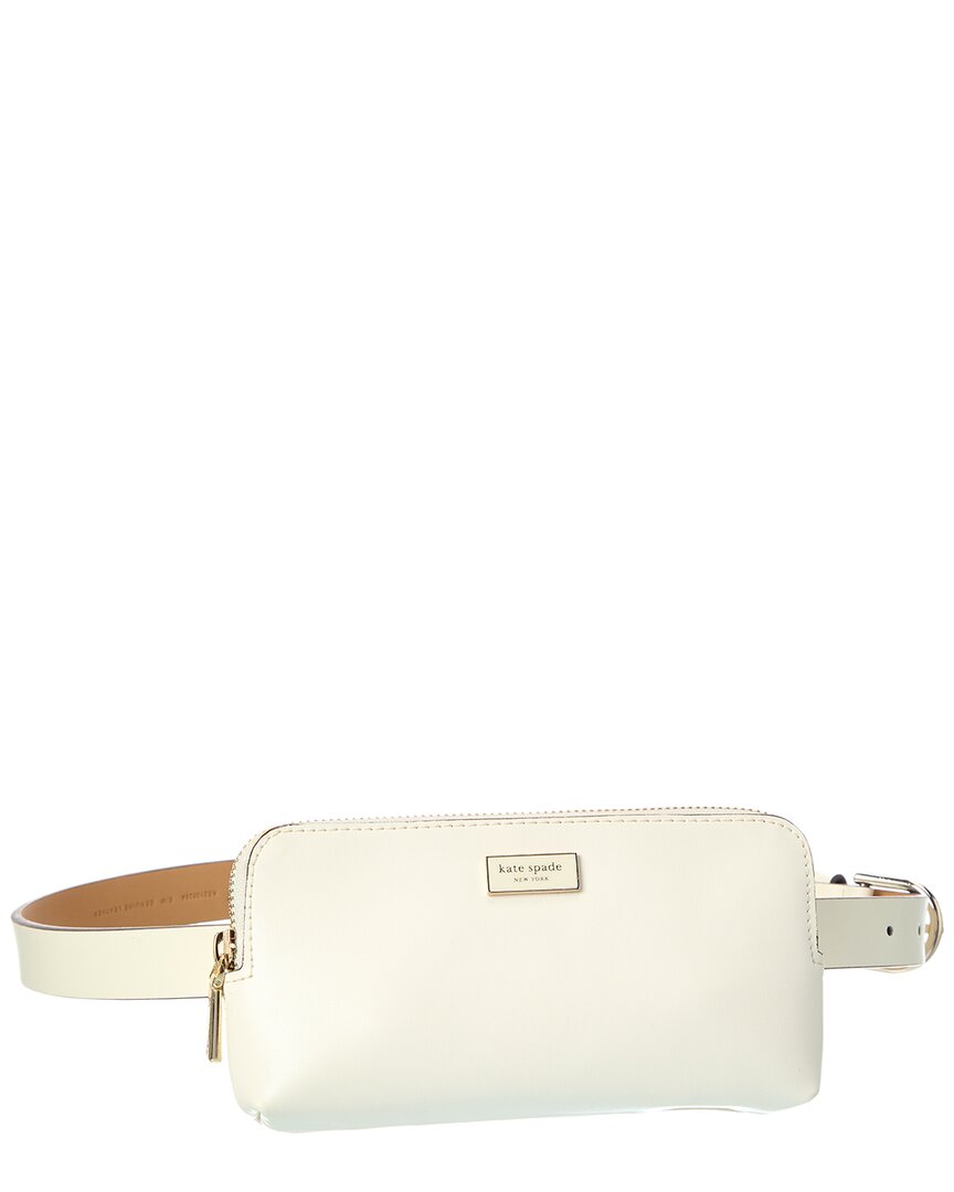 Kate Spade New York Zip Top Leather Belt Bag In White