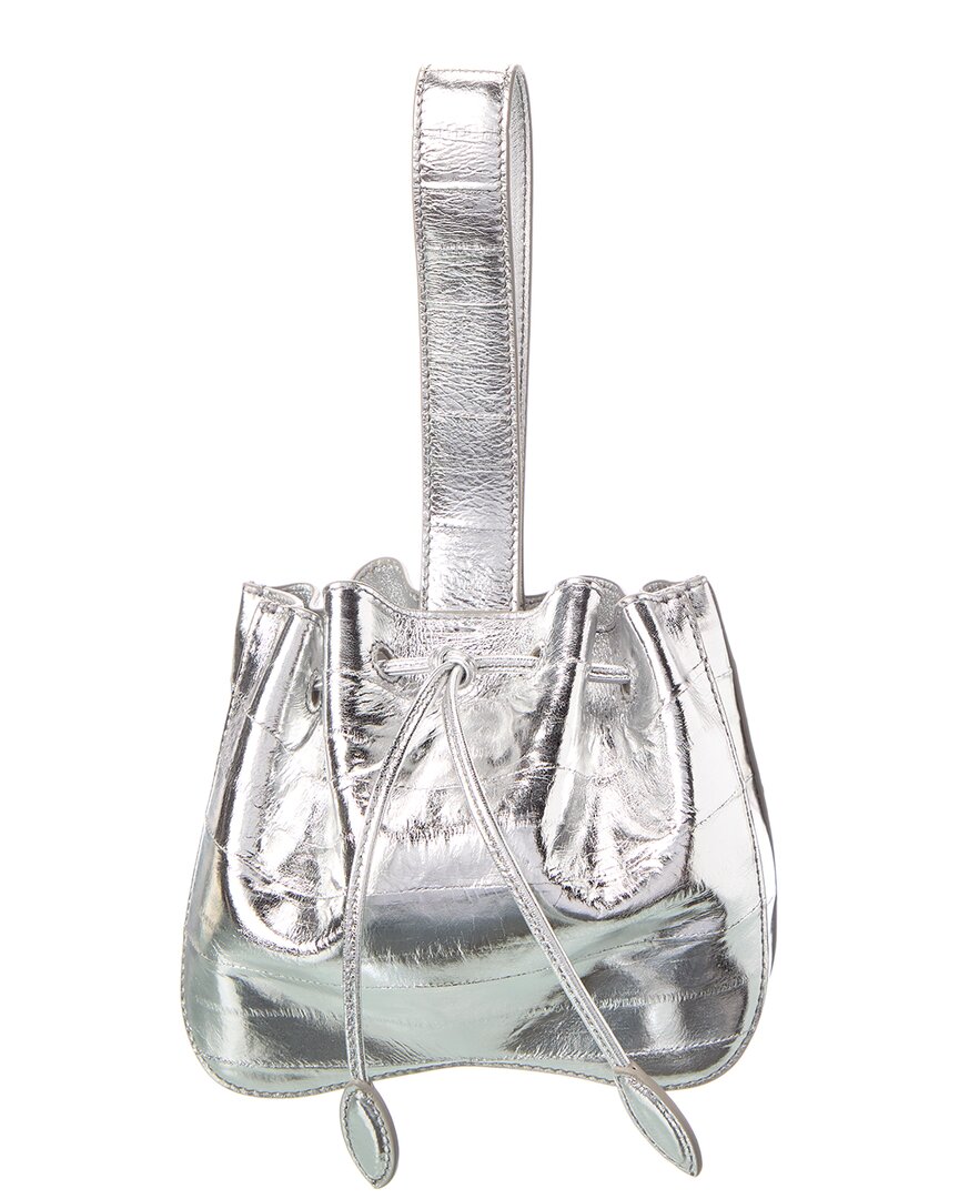 Alaïa Dnu Inv Alaia Marie Leather Shoulder Bag In Silver