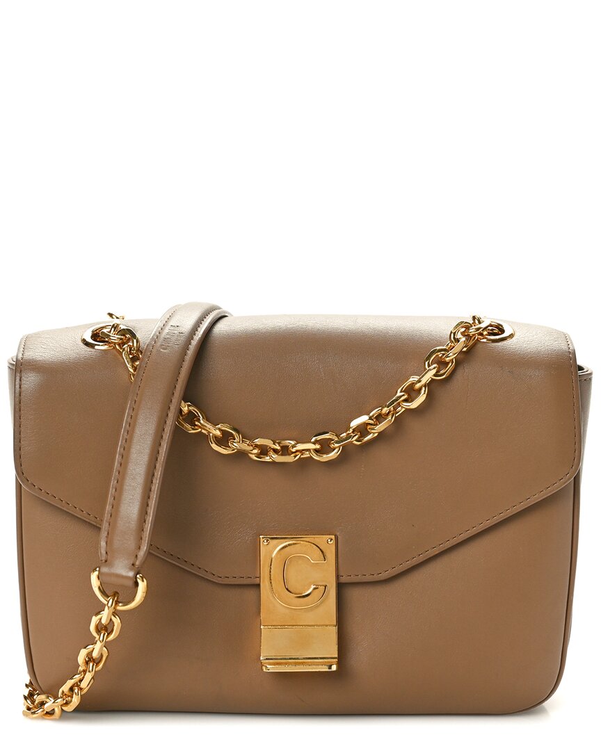 Celine Camel Shiny Calfskin Leather Shiny Medium C Bag (authentic Pre-loved) In Brown