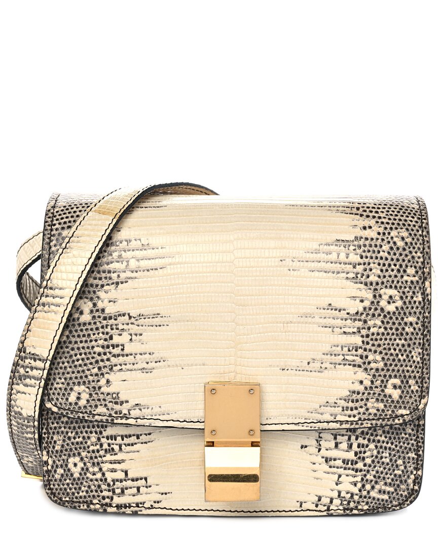 Celine Natural Lizard Small Classic Box Flap Bag (authentic Pre-loved)