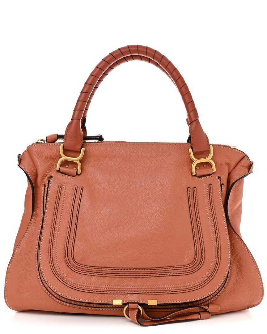 Chloé Coral Calfskin Leather Large Marcie Satchel (authentic Pre-loved)
