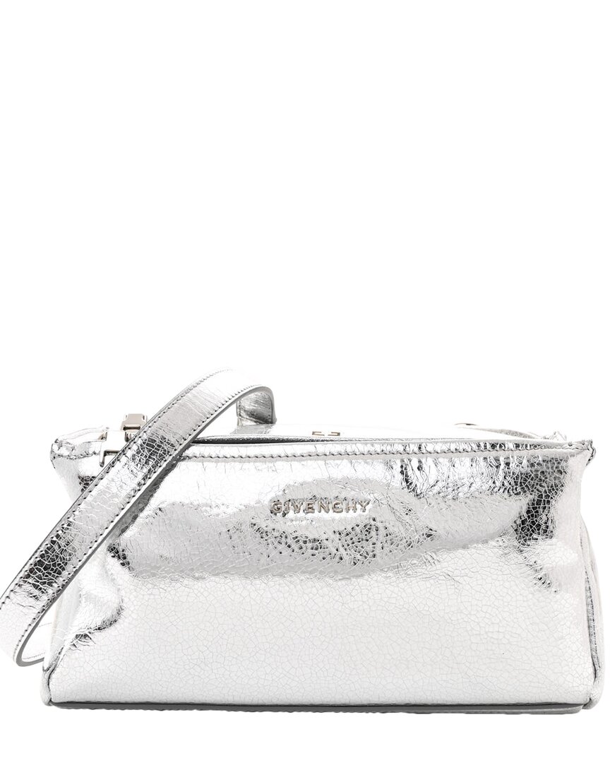 Givenchy Silver Lambskin Leather Mini Pandora (authentic Pre-loved)
