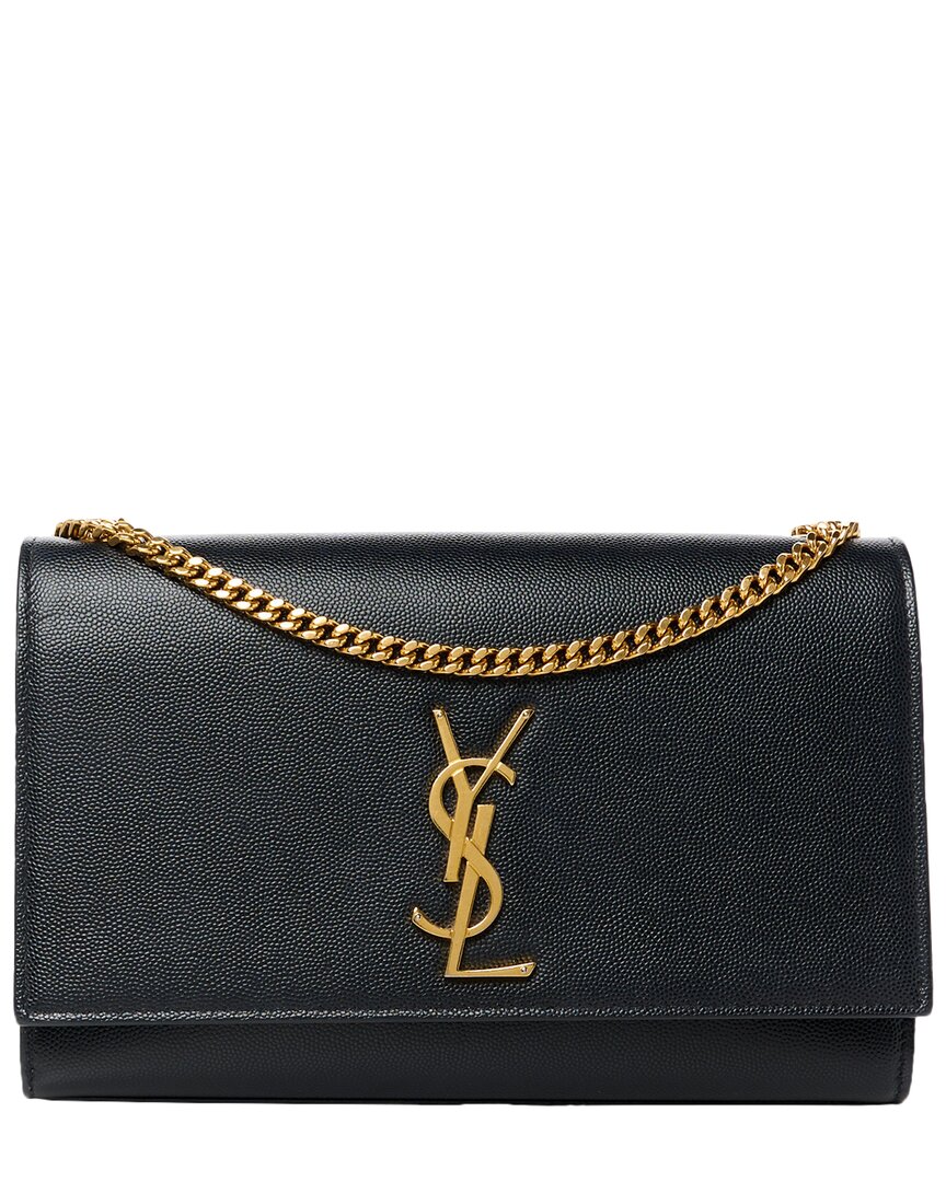 Saint Laurent Black Grain De Poudre Leather Kate Satchel (authentic Pre-loved)