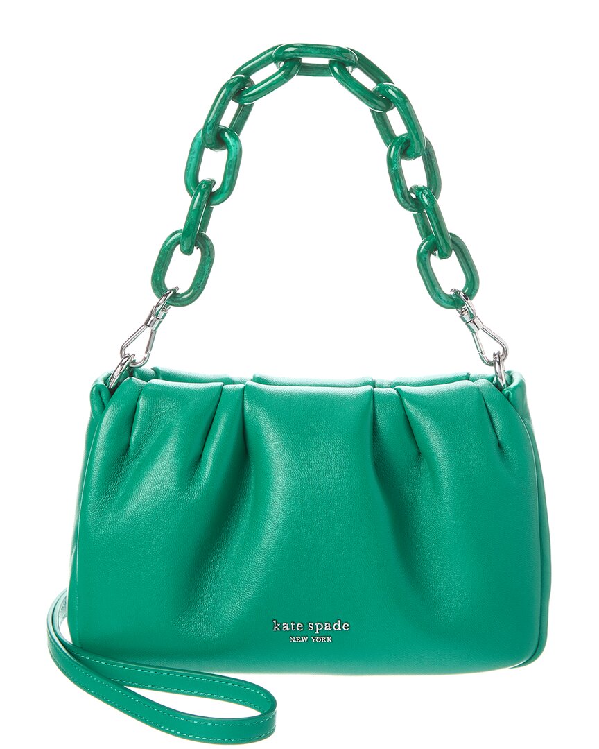 Kate Spade New York Souffle Leather Crossbody In Green