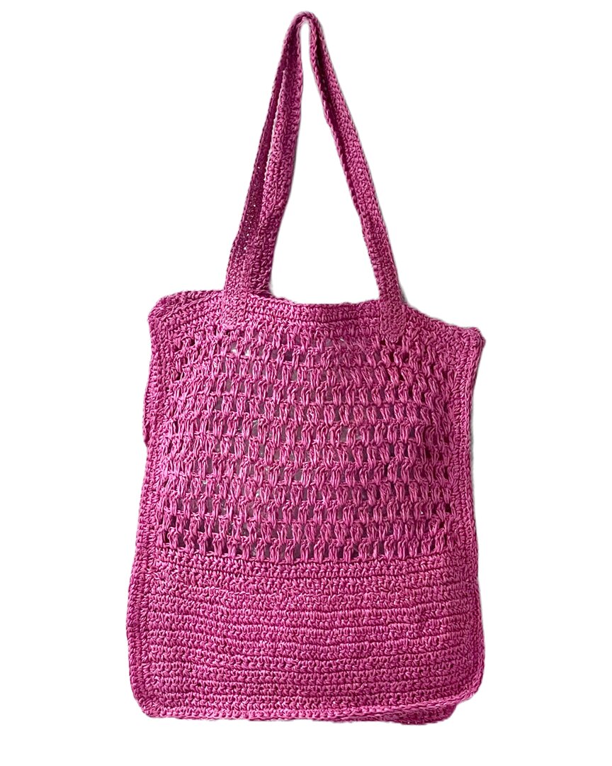 Guadalupe Mali Raffia Tote In Pink