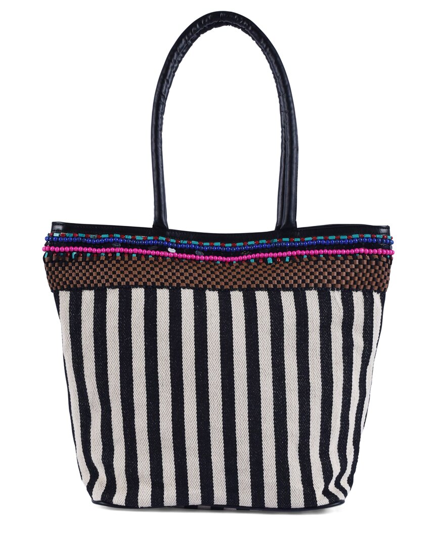 Guadalupe Ife Stripes Tote In Black