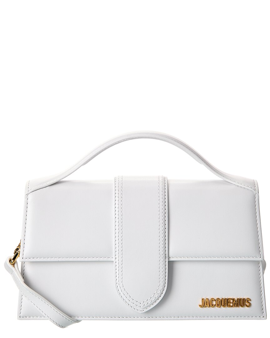 Jacquemus The Bambola Large Leather Shoulder Bag In White