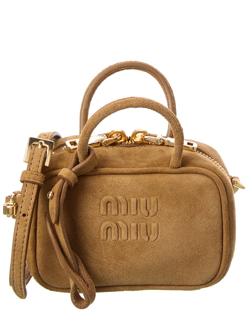 Miu Miu Beau Suede Micro Bag In Green