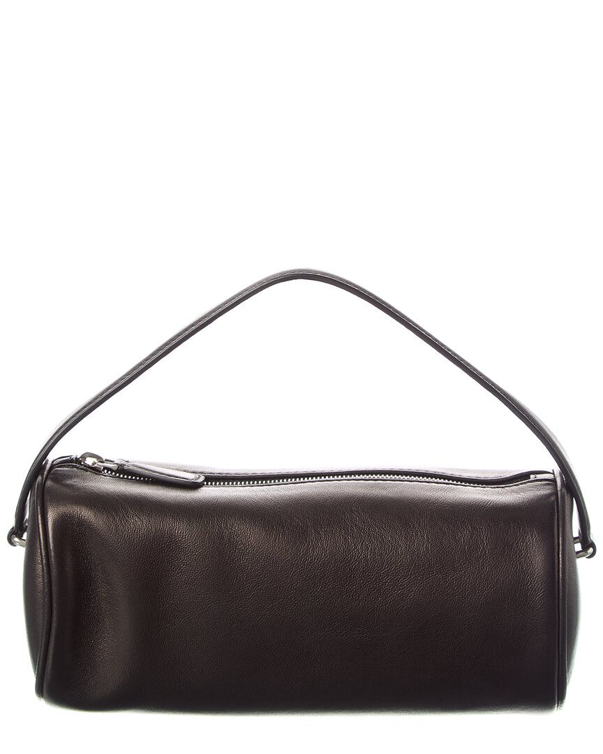 The Row Round 90's Leather Clutch In Black