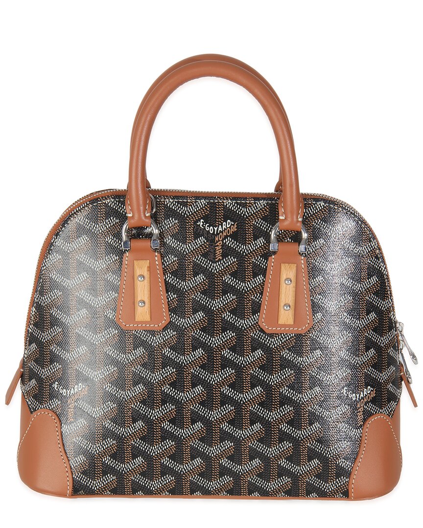 Pre-owned Goyard Black/brown Ine Canvas Mini Vendome (authentic Pre-loved)