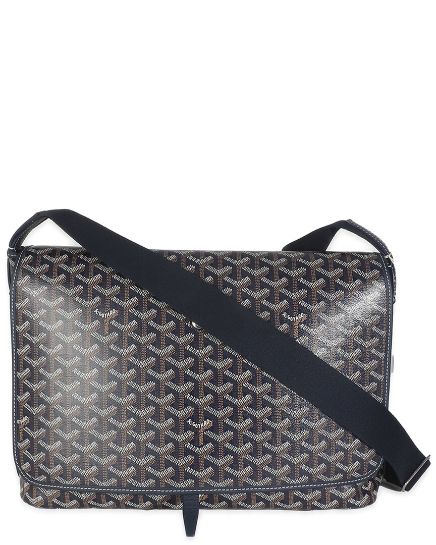 Pre-owned Goyard Blue Ine Canvas Capetien Messenger (authentic Pre-loved)