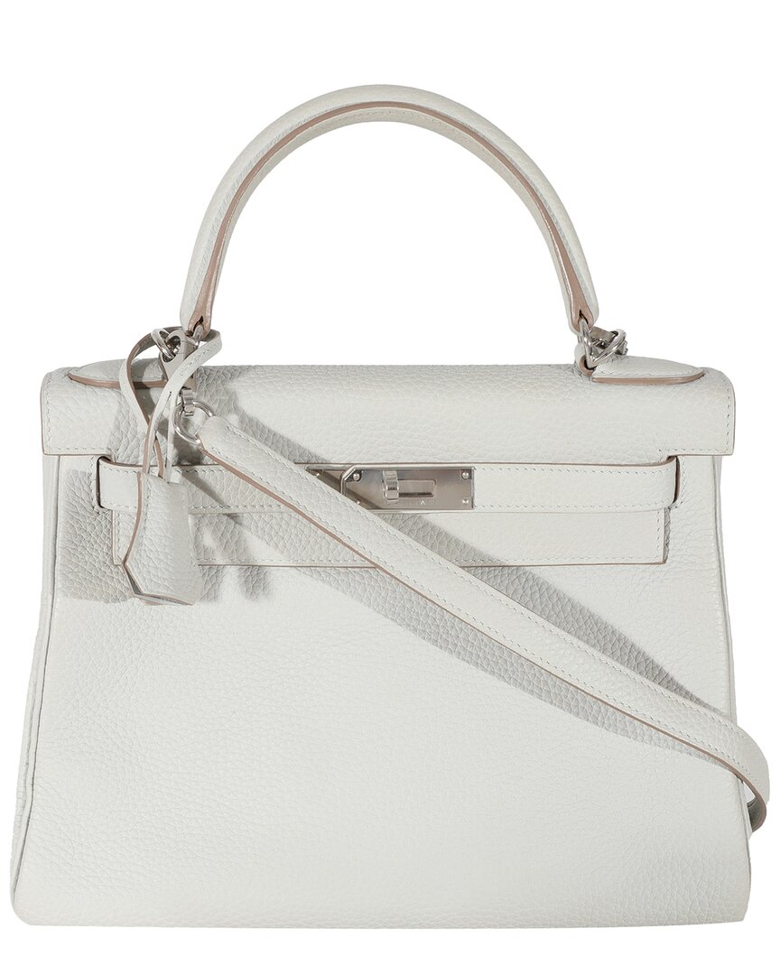 Pre-owned Hermes Hermès Grey Perle Togo Retourne Kelly 28 Phw (authentic Pre-loved)