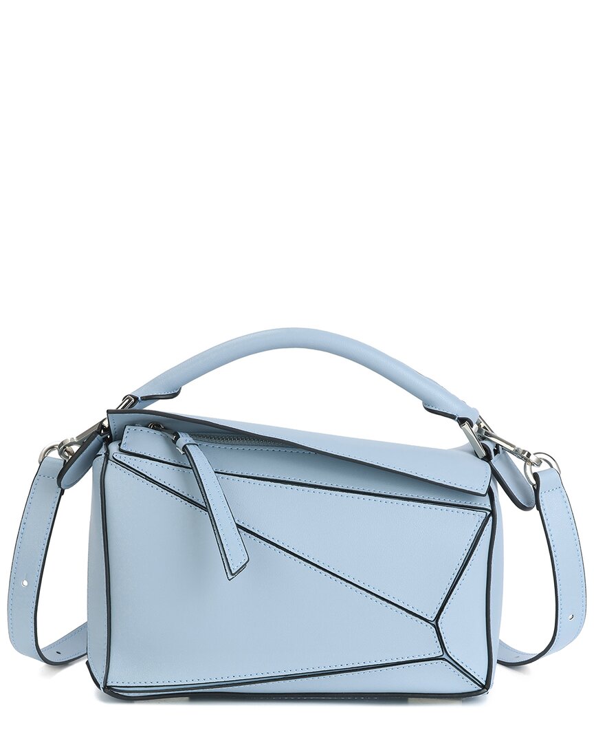 Tiffany & Fred Paris Geometric Pattern Leather Shoulder Bag In Blue
