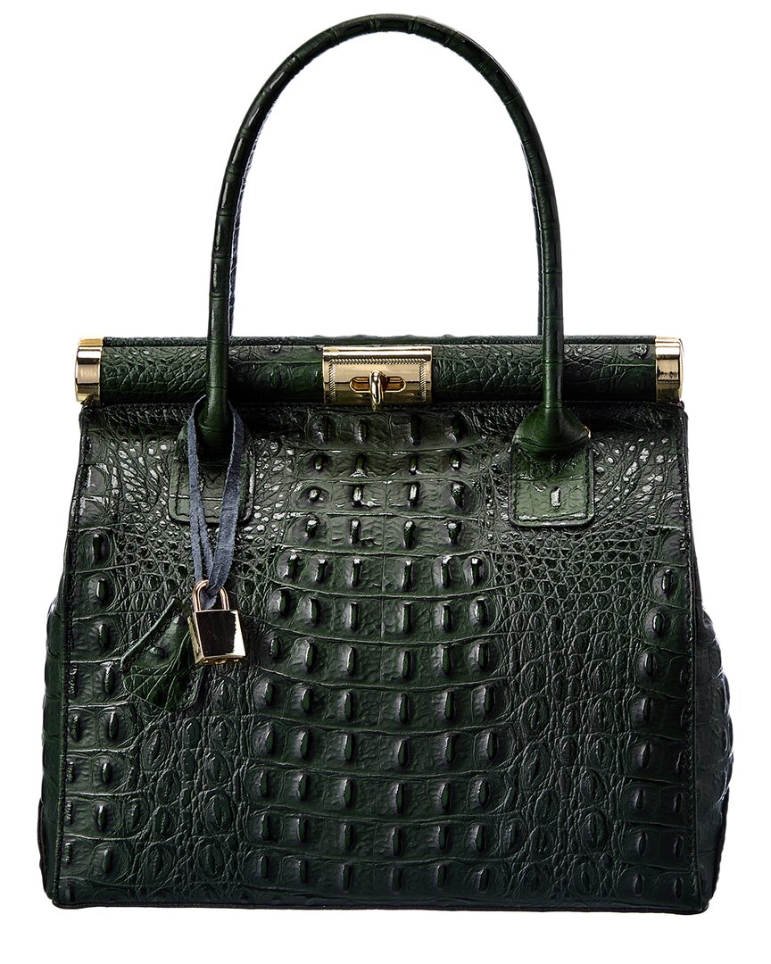 PERSAMAN NEW YORK ANAIS TOP HANDLE EMBOSSED LEATHER TOTE