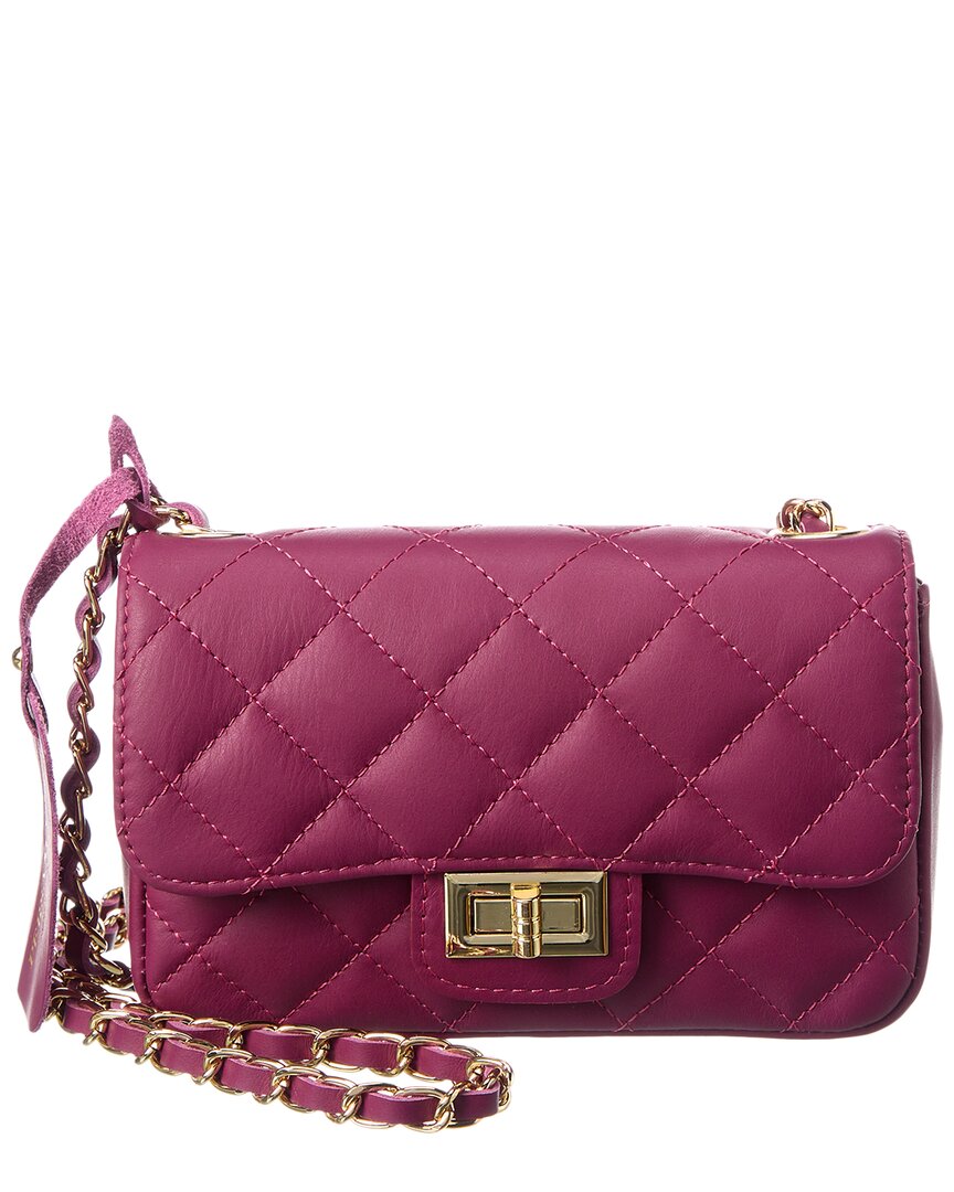 Persaman New York Rosalie Quilted Leather Crossbody In Purple