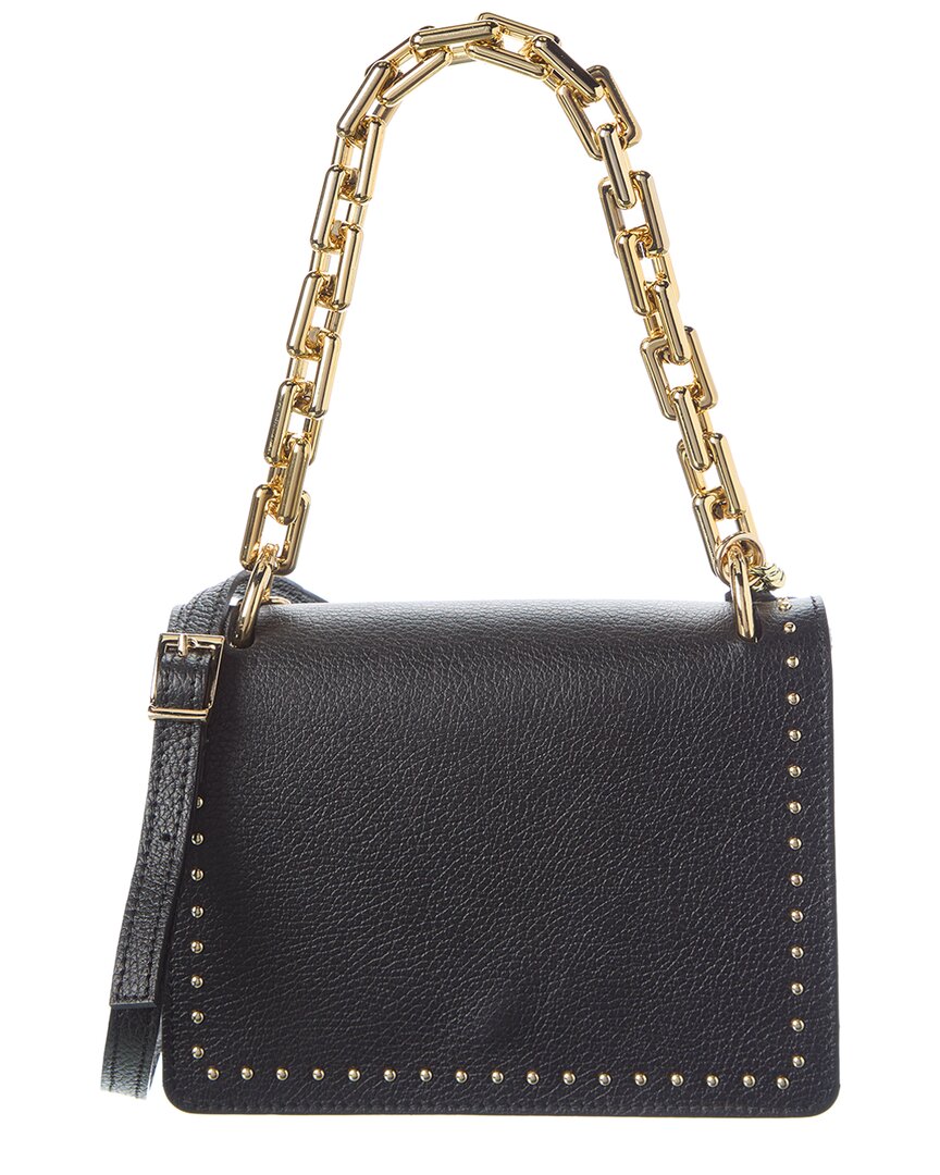 Persaman New York Henriette Metallic Studded Leather Crossbody In Black