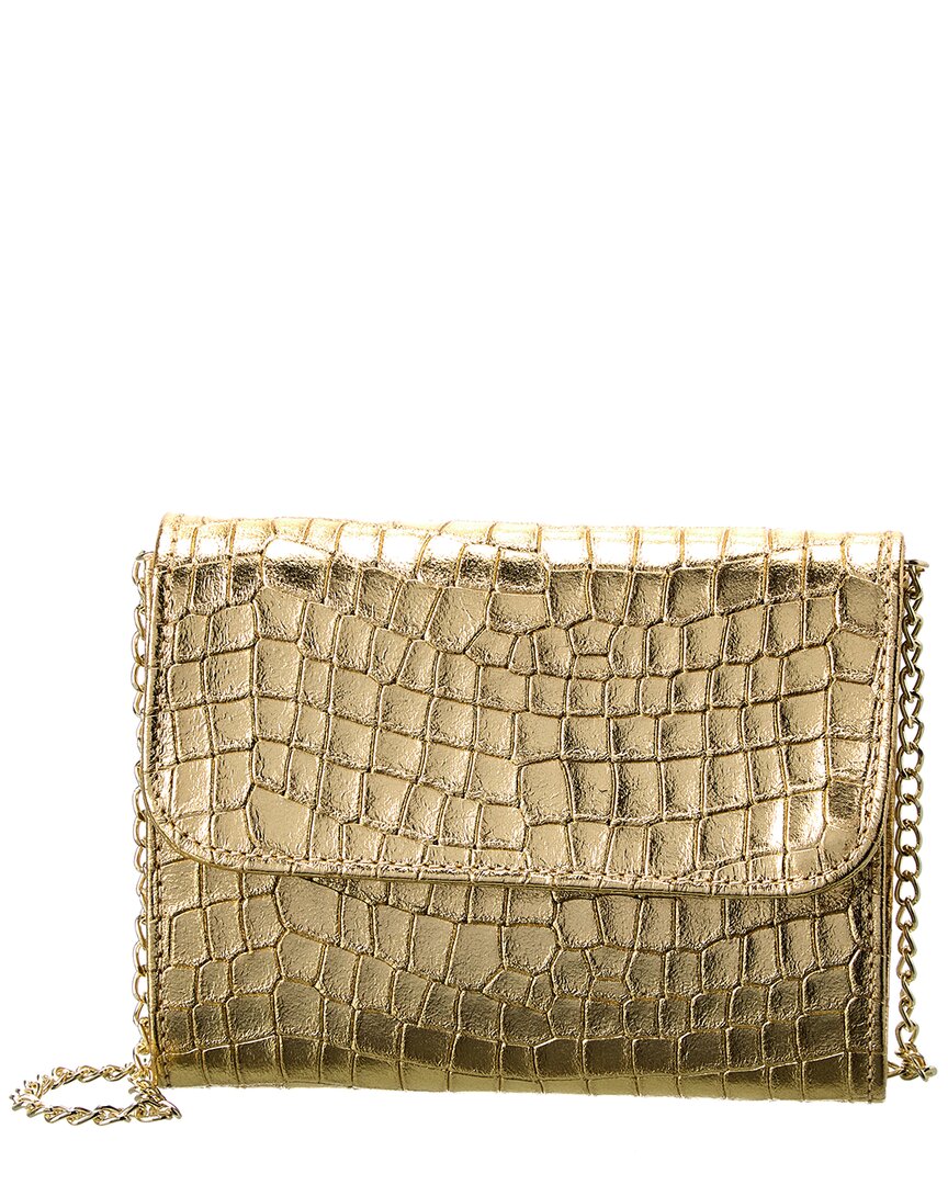 Persaman New York Patrice Metallic Croc-embossed Leather Crossbody In ...