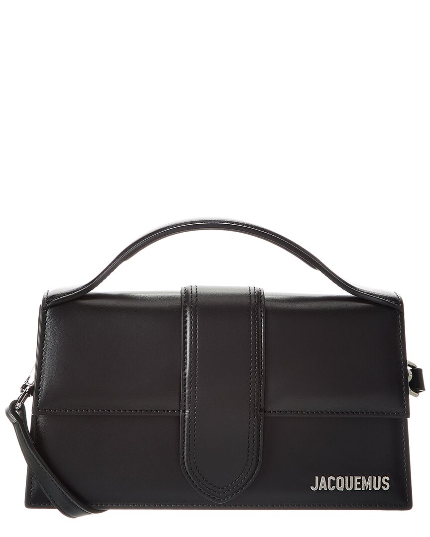 Jacquemus The Bambino Large Leather Shoulder Bag In Black