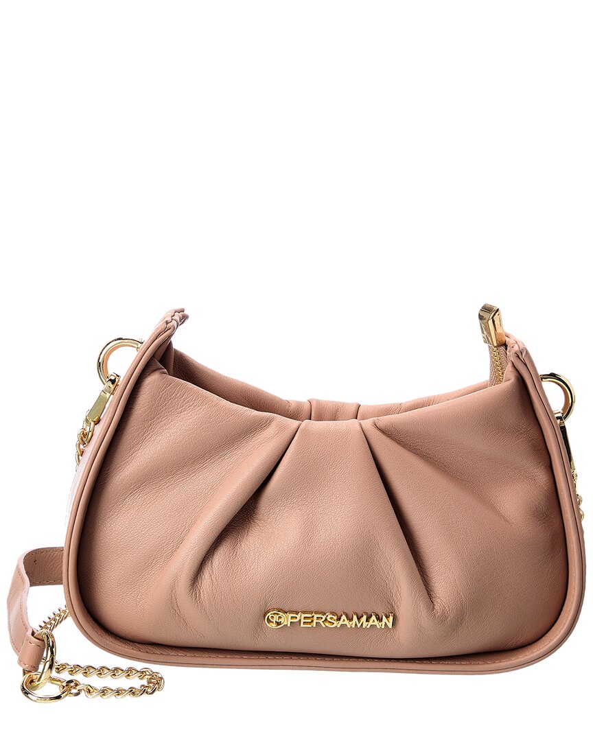Persaman New York Audree Leather Shoulder Bag In Gold