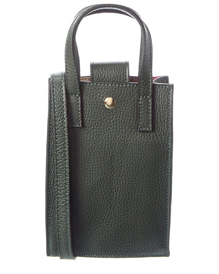 Persaman New York Marie Leather Book Bag In Green