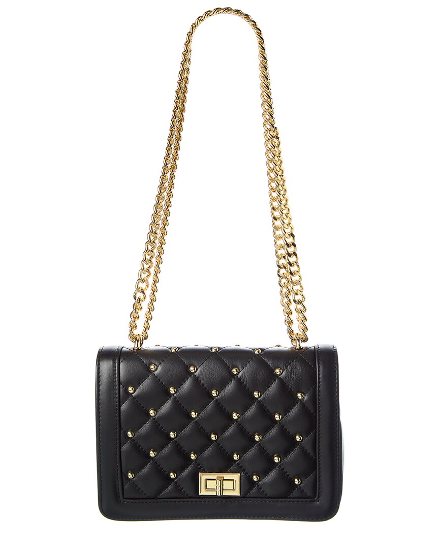 Persaman New York Adeline Studded Quilted Leather Crossbody In Black