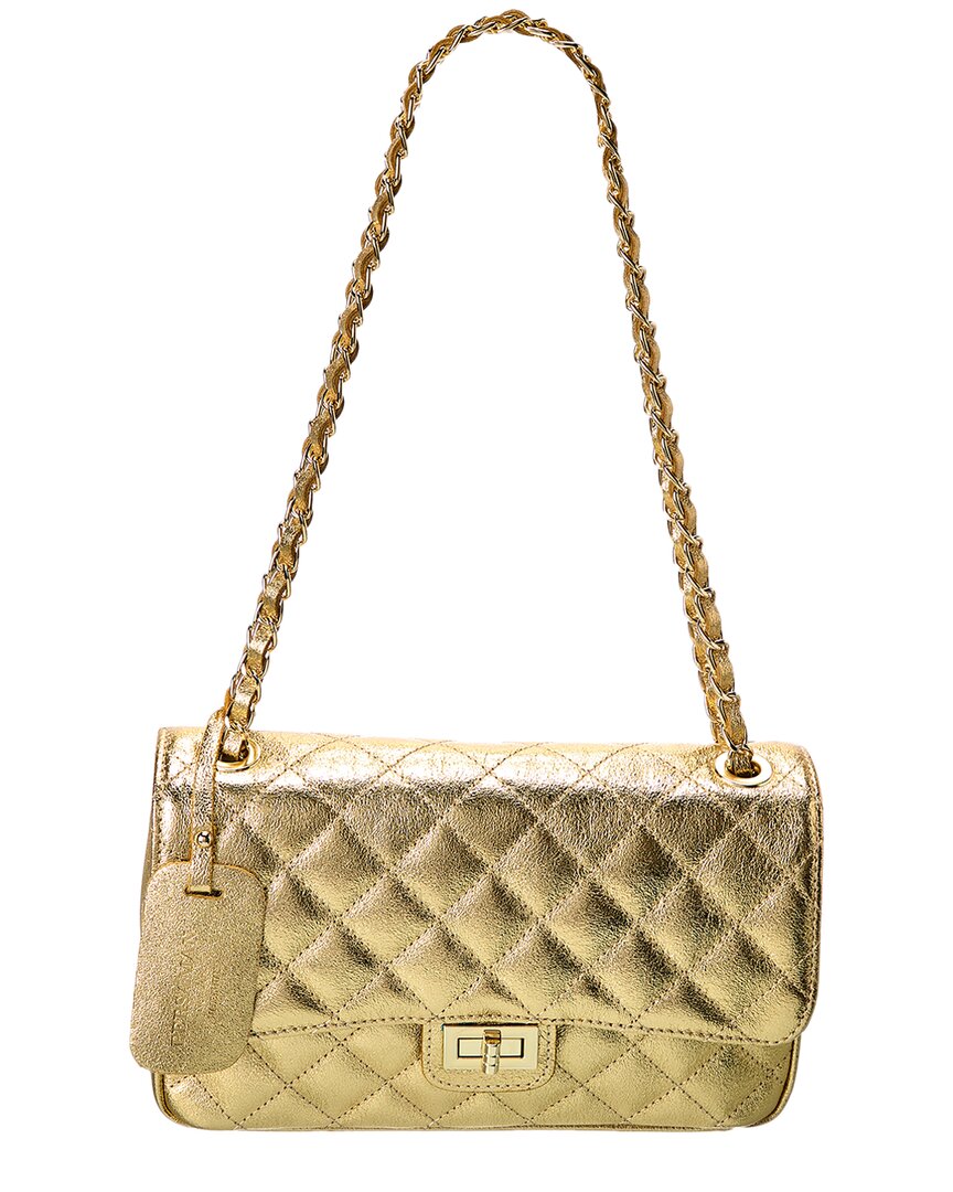 Persaman New York Agnes Quilted Leather Crossbody In Gold