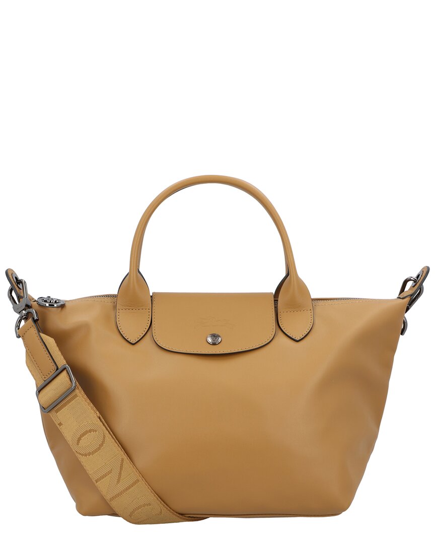 Longchamp Le Pliage Leather Crossbody In Brown
