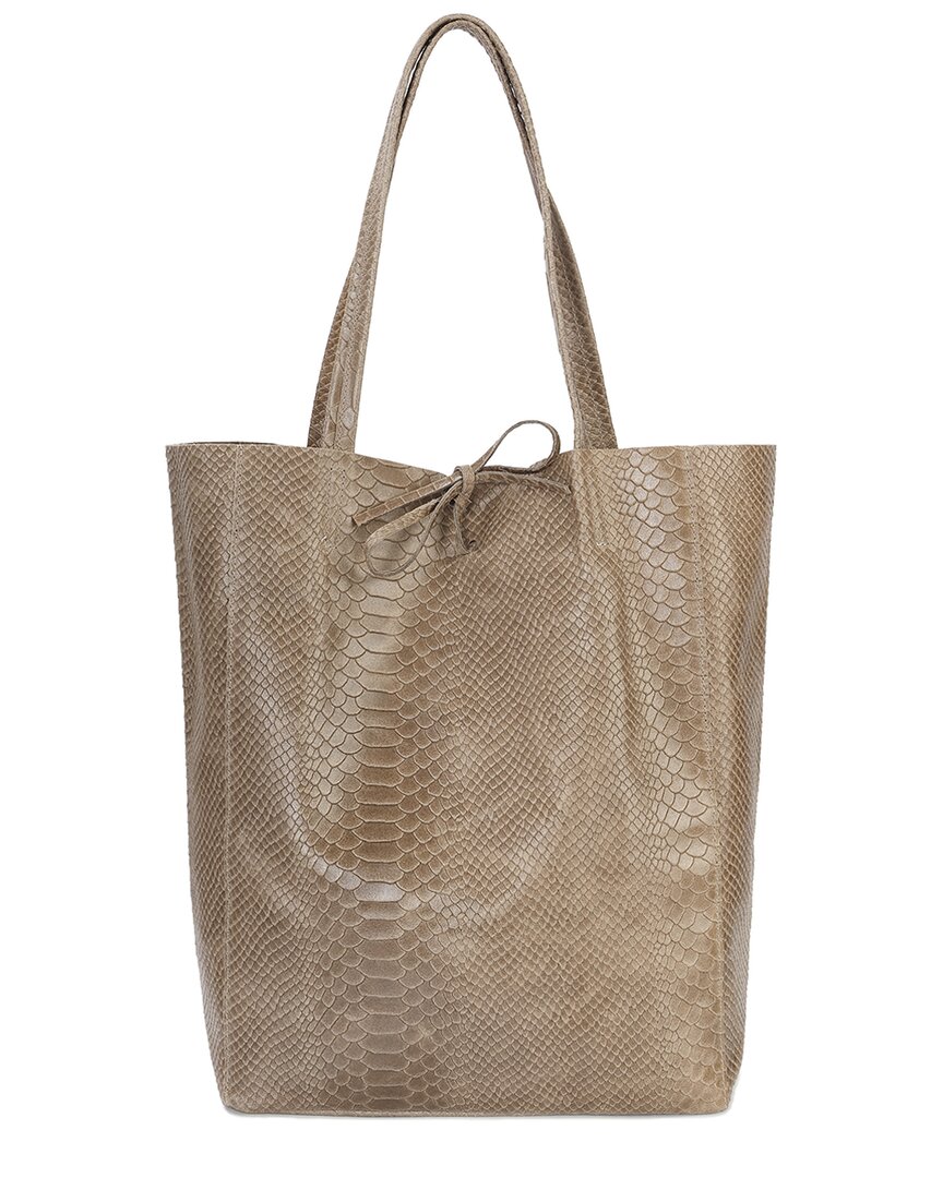 Tiffany & Fred Paris Embossed Leather Tote In Brown