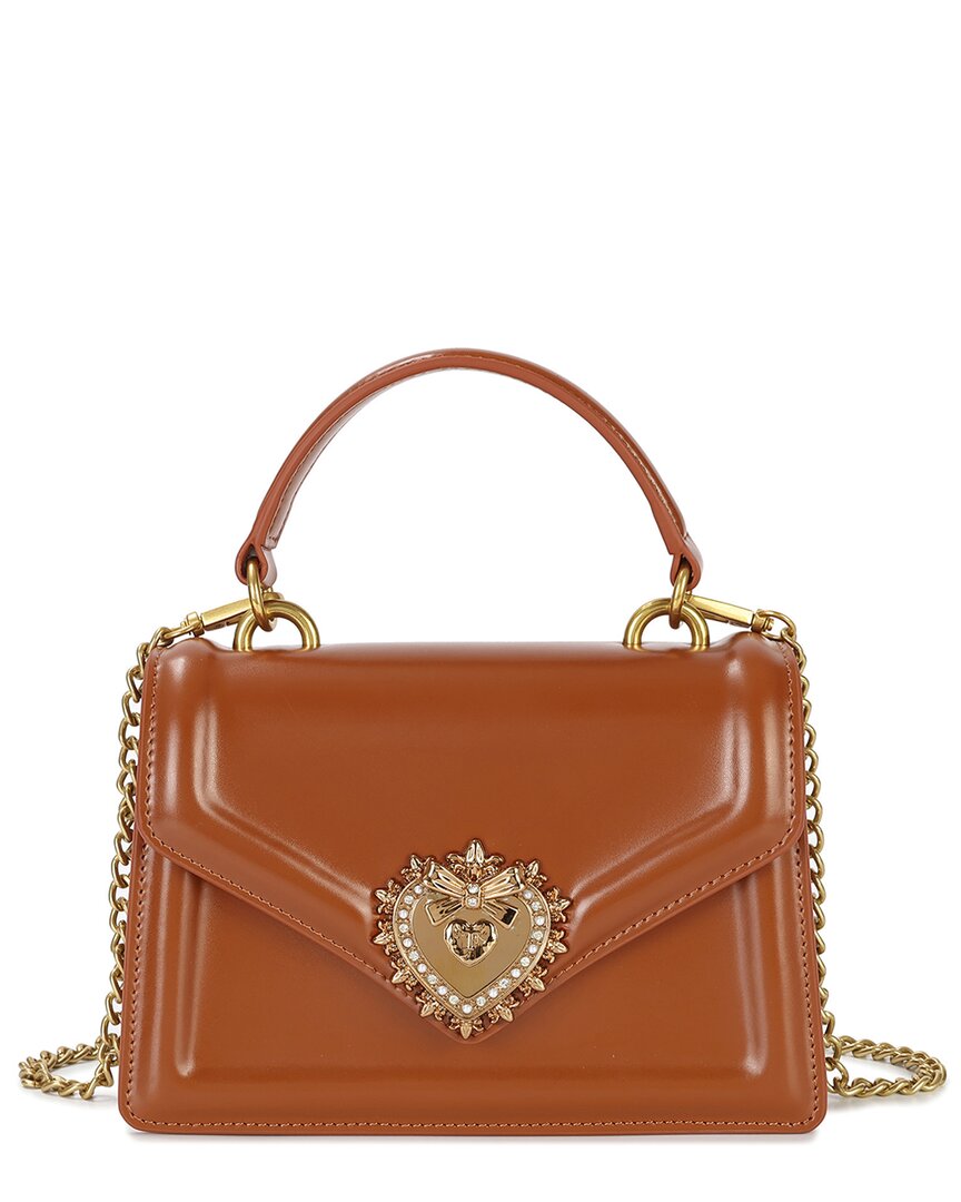 Tiffany & Fred Paris Tiffany & Fred Top-handle Smooth Leather Satchel In Brown