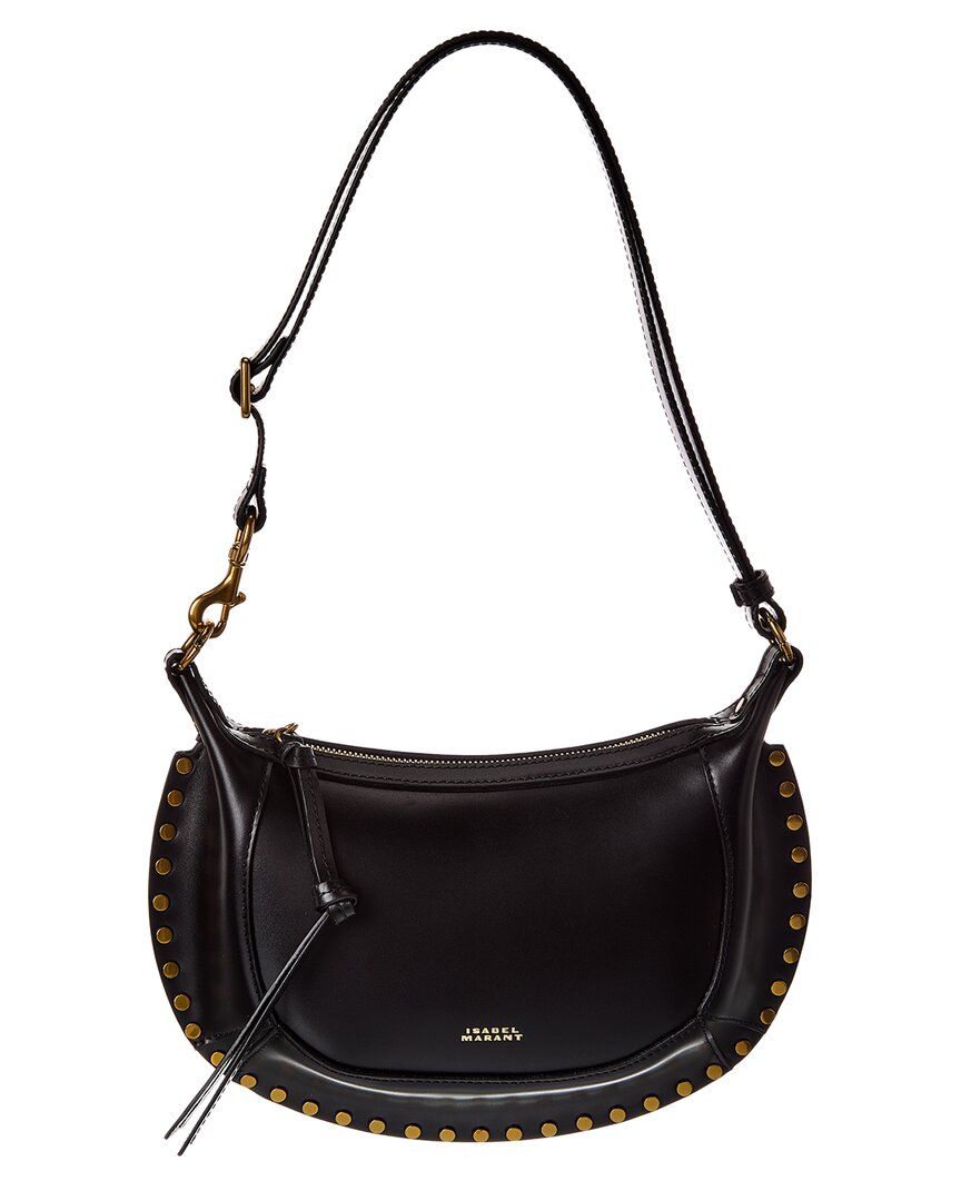 Isabel Marant Oskan Moon Leather Hobo Bag In Black
