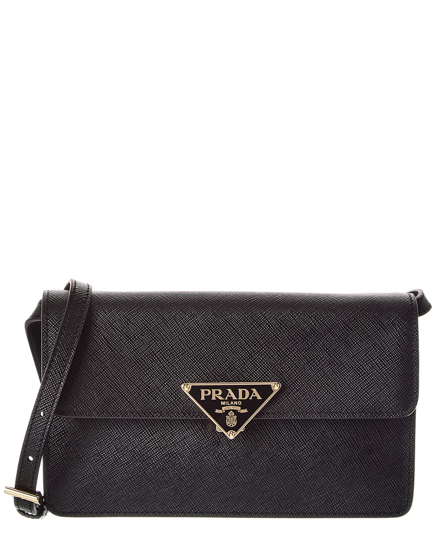 Prada Saffiano Leather Mini Bag In Black