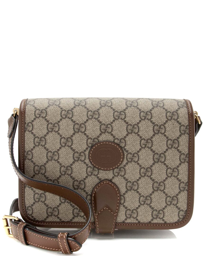 Gucci Brown Gg Supreme Canvas Interlocking G Mini Crossbody (authentic Pre-loved)